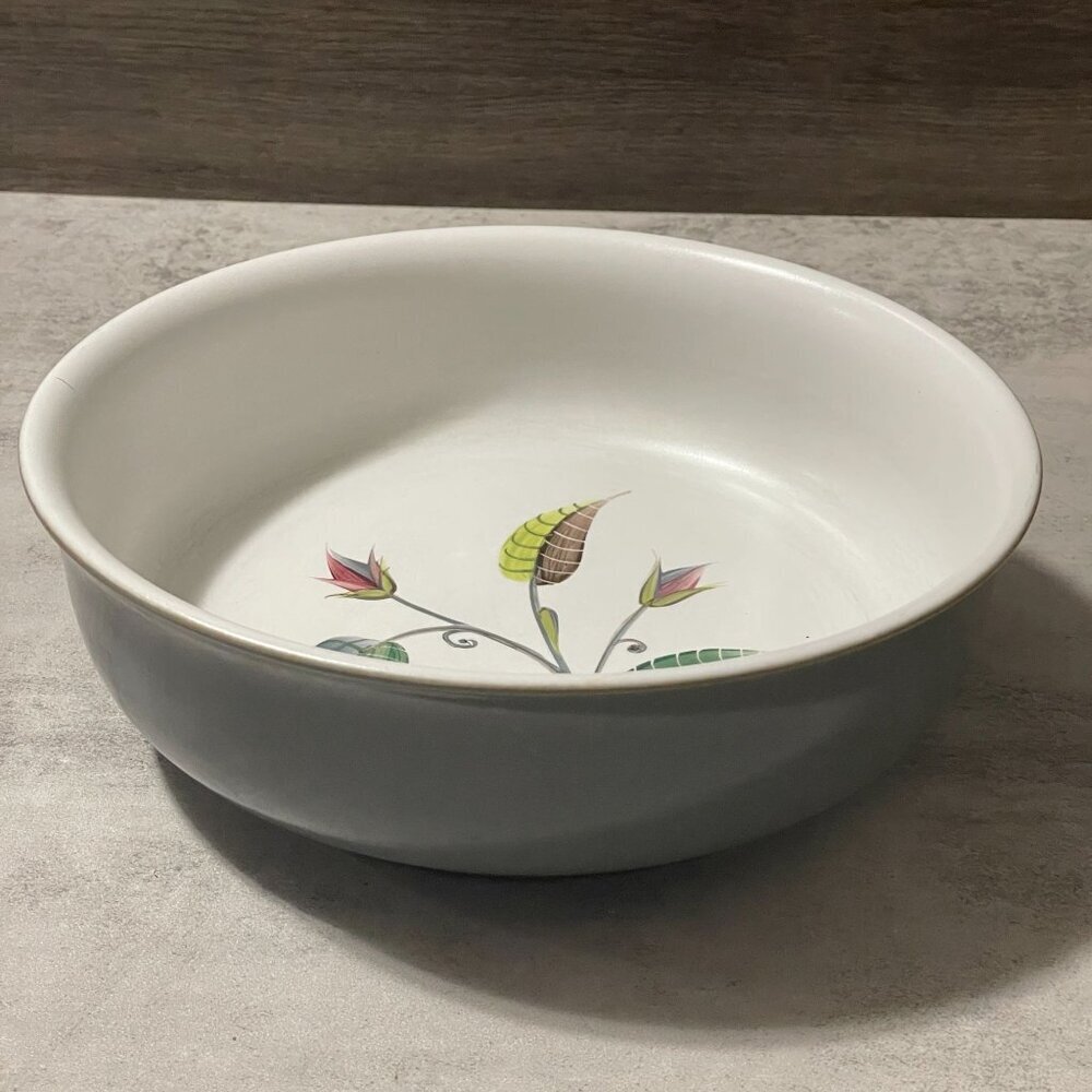Vintage Denby Langley Spring 8.75 Stoneware Round Vegetable Serving Bowl c.1950